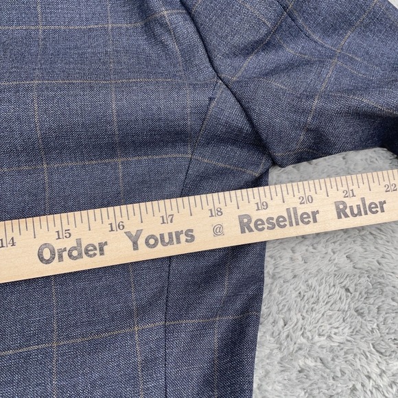 Jos A Bank Blazer Mens 36 Regular Blue Plaid Wool 1905 Tailored Fit Jacket Brrr - Picture 10 of 15